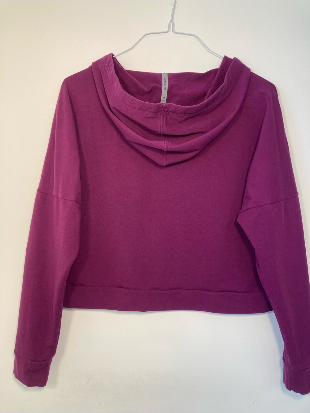 Puma Womens Transition Crop Hoodie Purple 1/4 Zip Pullover Sweatshirt Activewear - Picture 2 of 8